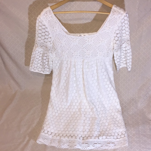 Solitaire Dresses & Skirts - Solitaire While Cotton-blend Lace Dress.1888